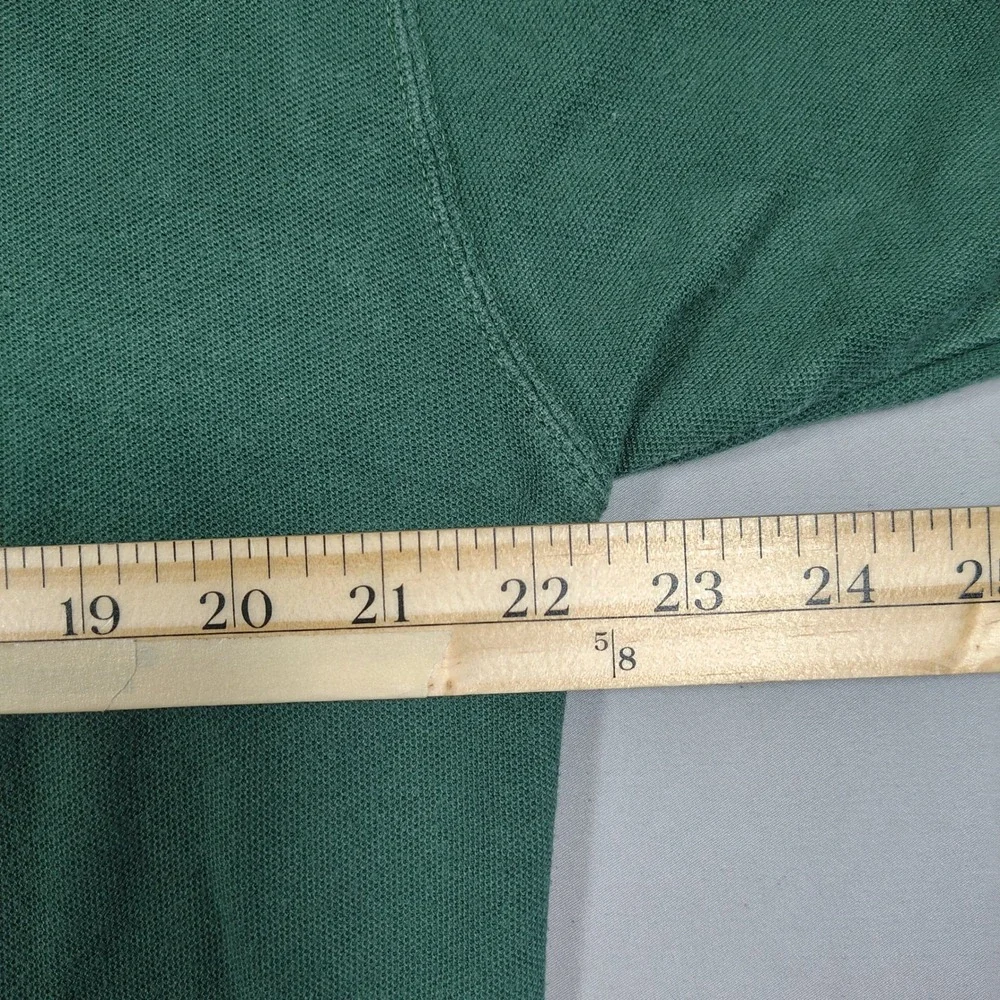 Chaps Polo Shirt Mens M Green Crest Logo Short Sleeve Solid Cotton Pique